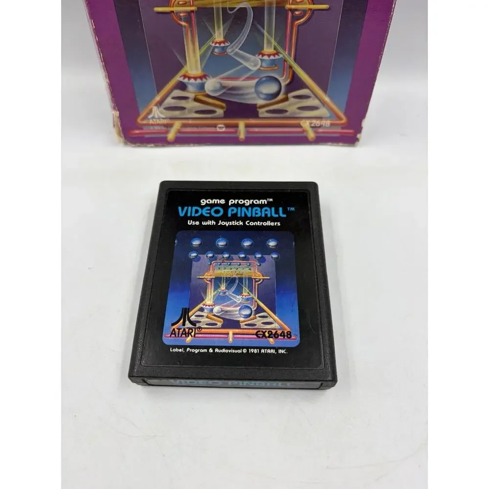 Video Pinball - Authentic Atari 2600 Game w/ Manual: Tested & Works
